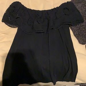 LOFT Off-Shoulder Black Top